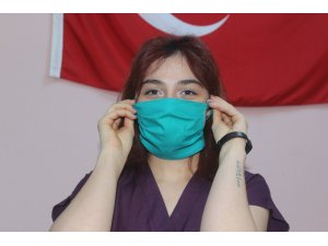 Van’daki hastane cerrah önlük kumaşından maske üretti