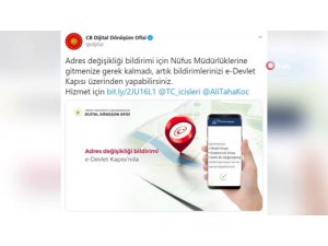 Adres değişikliği e-Devlet’ten yapılacak