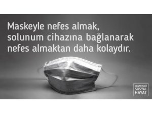 Bakan Koca: ”Maskeyle nefes almak, solunum cihazına bağlanarak nefes almaktan kolaydır”