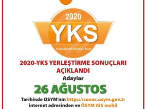 YKS yerleştirme sonuçları açıklandı