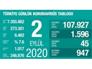 Son 24 saatte korona virüsten 45 kişi hayatını kaybetti