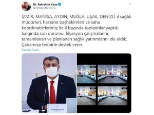 Bakan Koca, Aydın İl Sağlık Müdürü ile görüştü