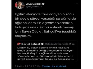 Milli Eğitim Bakanı Selçuk’dan MHP lideri Bahçeli’ye teşekkür mesajı