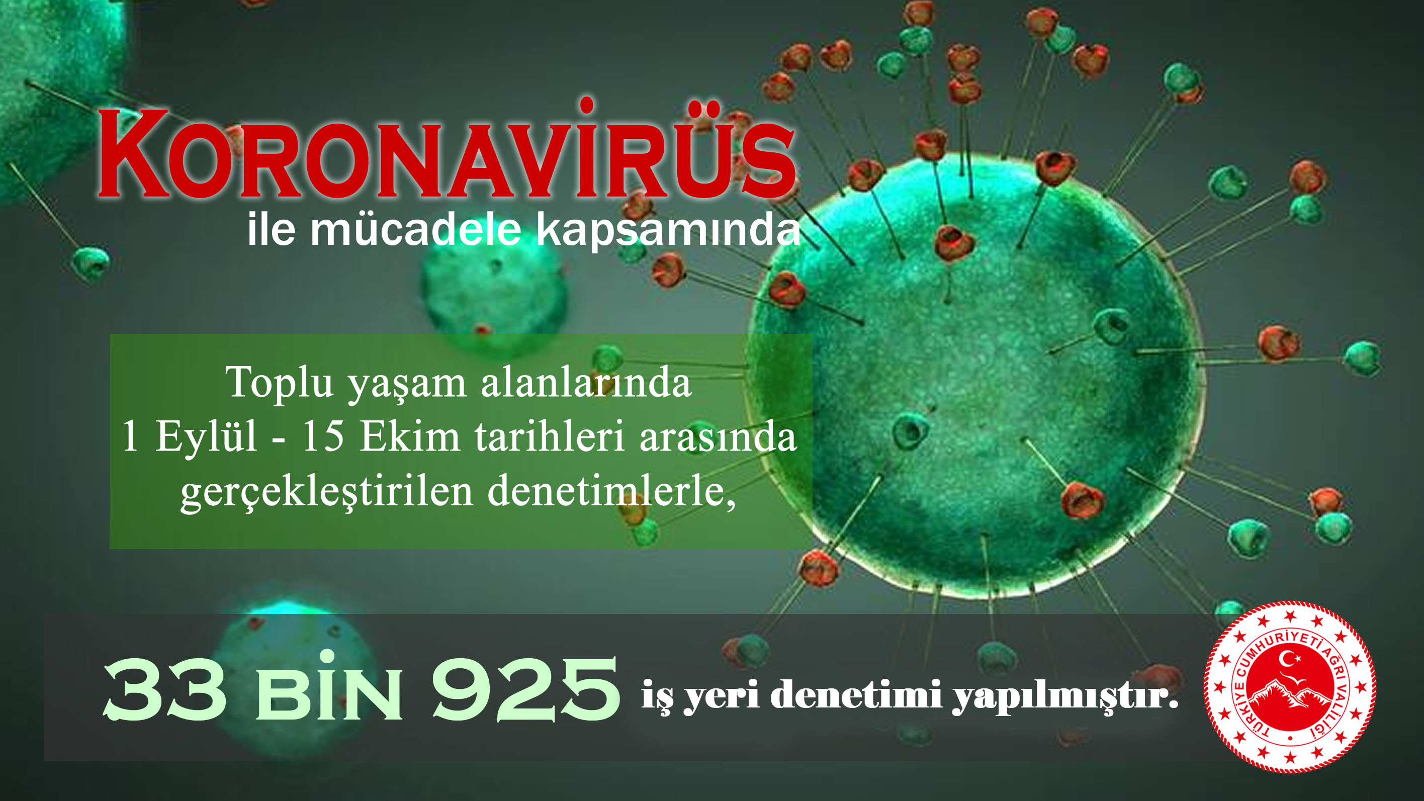 Ağrı'nın 45 günlük korona virüs tablosu yayınlandı