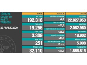 Son 24 saatte korona virüsten 251 kişi hayatını kaybetti