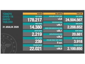 Son 24 saatte korona virüsten 239 kişi hayatını kaybetti