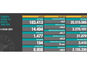 Son 24 saatte korona virüsten 194 kişi hayatını kaybetti