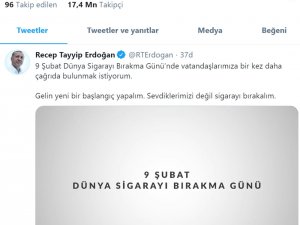 Cumhurbaşkanı Erdoğan’dan ‘Dünya Sigarayı Bırakma’ günü paylaşımı