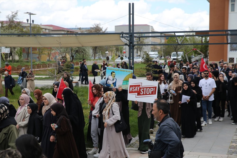 Van'da İsrail'in saldırıları protesto edildi