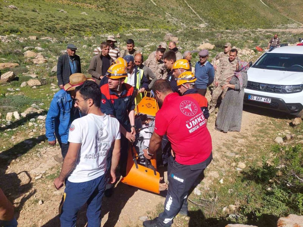 Van'da kayalıklardan düşen 2 kişi kurtarıldı