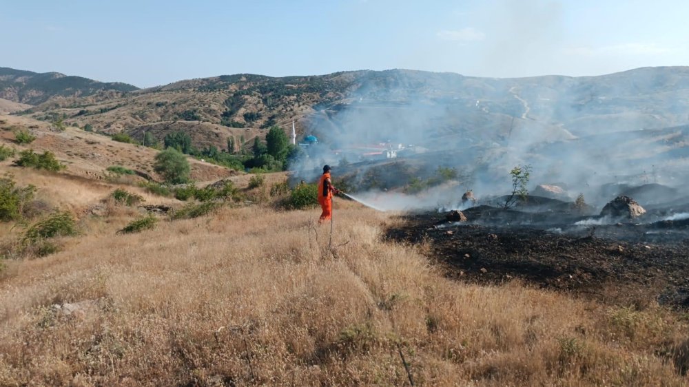 Bingöl’deki yangın ormanlık alana sıçramadan söndürüldü