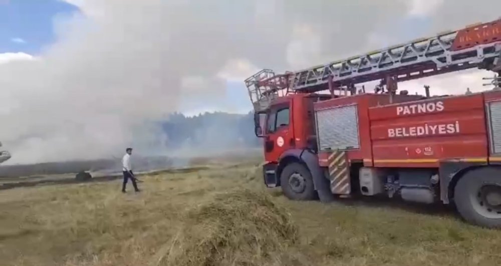 Bir yangın haberi de Ağrı’dan: Buğday tarlası küle döndü