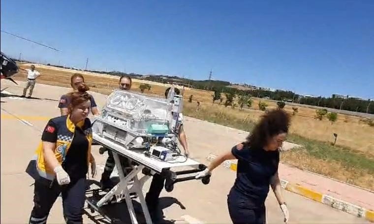 Diyarbakır’da ambulans helikopter 1 günlük bebek için havalandı