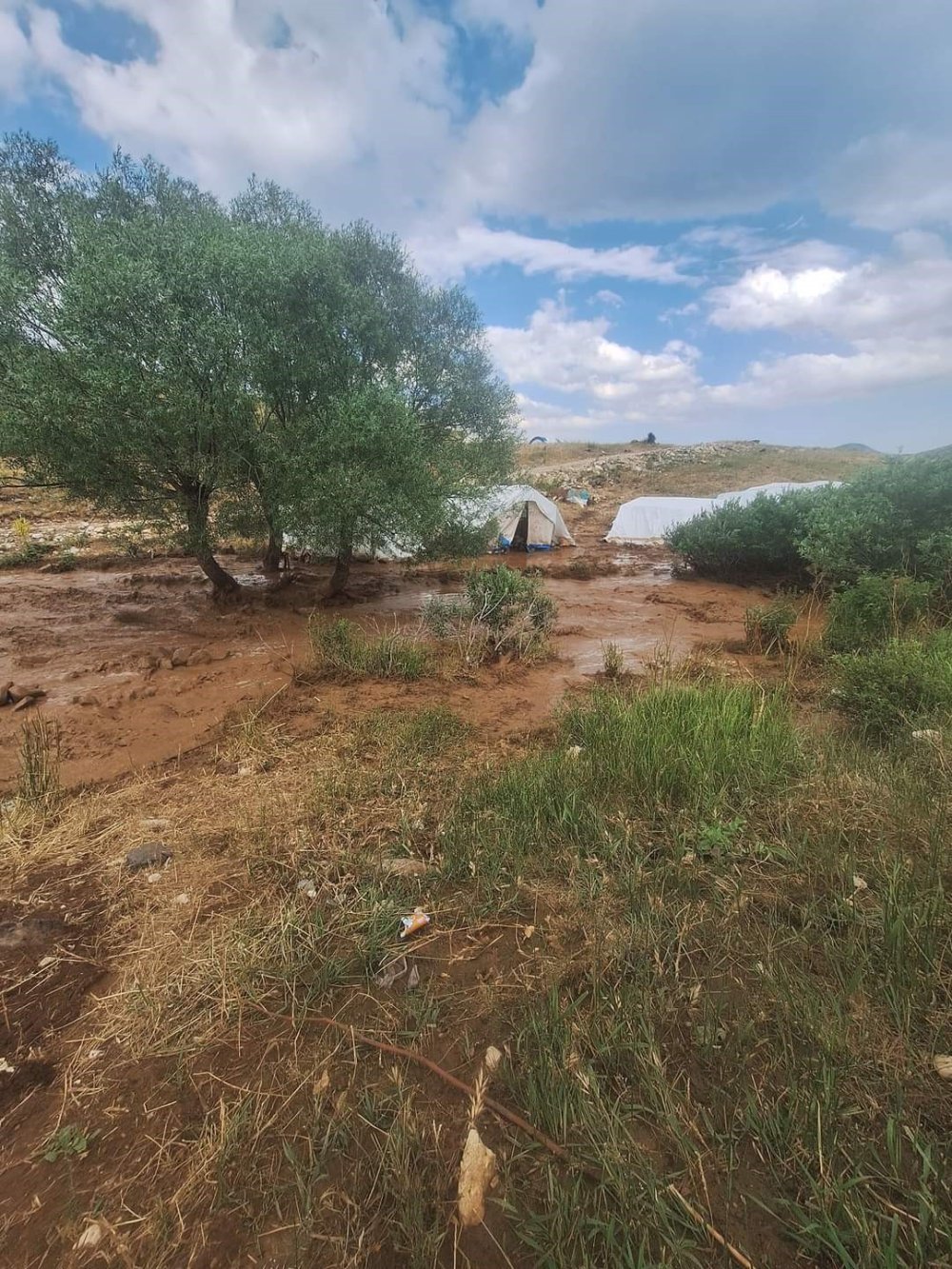 Tunceli’de sağanak nedeni ile yaylacıların çadırlarını su bastı