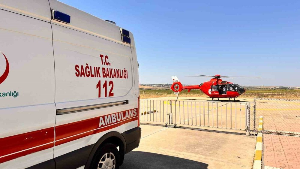 Diyarbakır'da kalp krizi geçiren hasta ambulans helikopterle hastaneye yetiştirildi