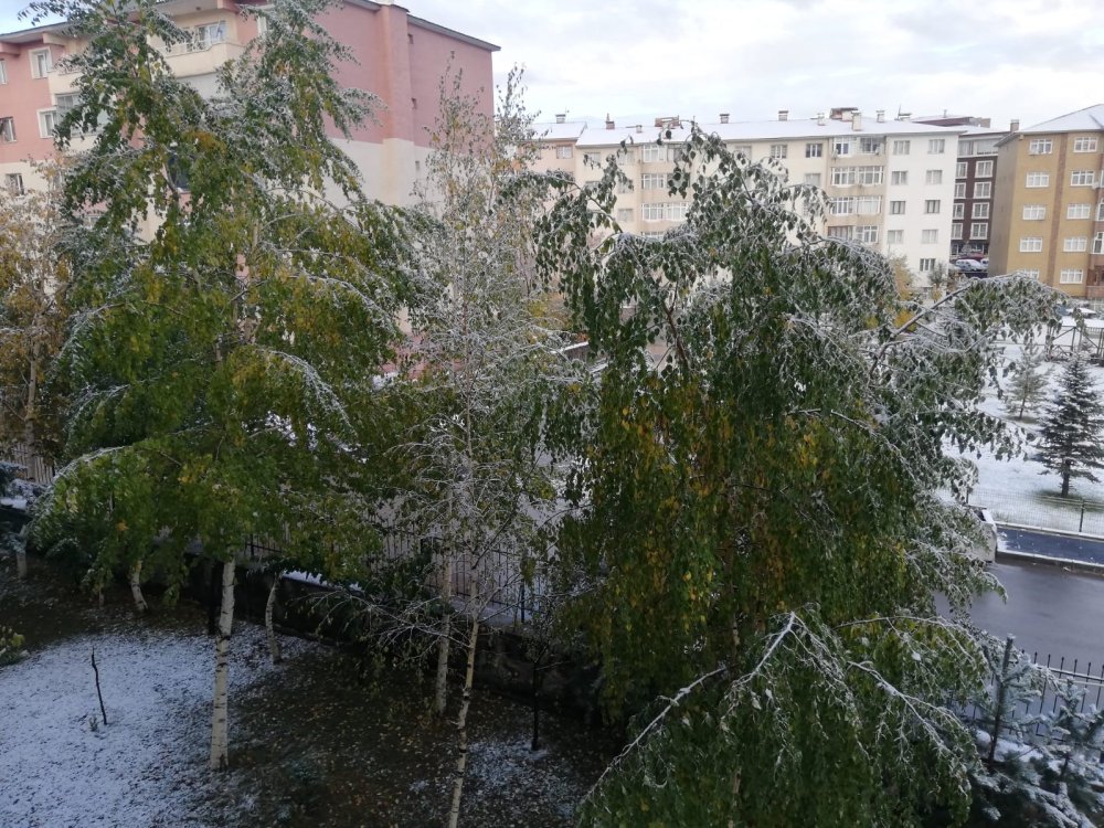 Erzurum kent merkezi de beyaza büründü