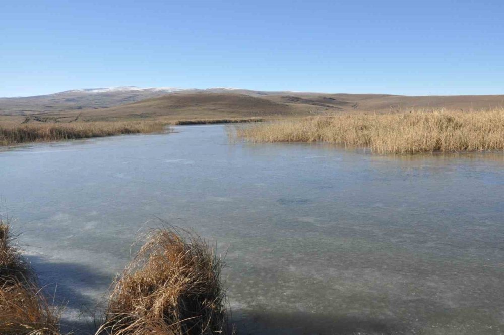 Kars’ta Lavaş Gölü dondu