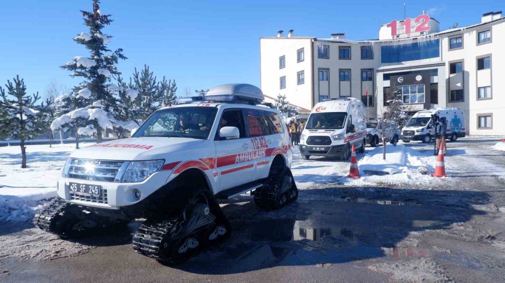 Erzurum’da 112 ekipleri kış için hazır